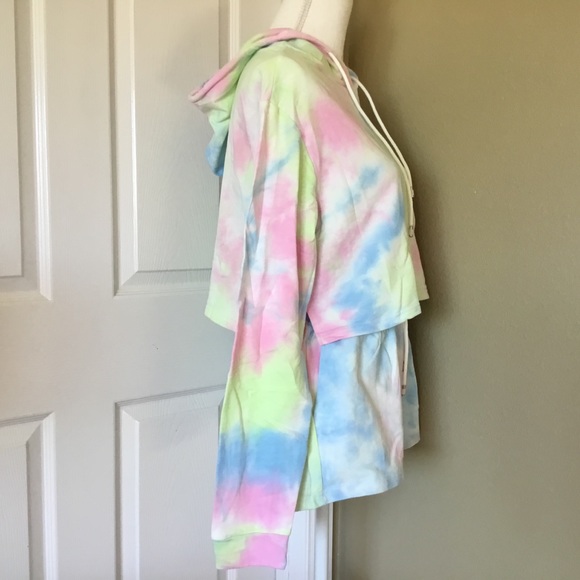 Blue/Pink Tie Dye Hooded Set - Picture 6 of 8